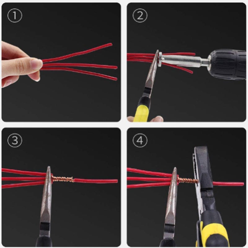 RUITASA Universal Connector 2.5-4 Square Electrical Drill Bit Cableï¼ŒWire Twisting Toolï¼ŒWire Stripper and Twister for Use with Power Drill Drivers - Image 3